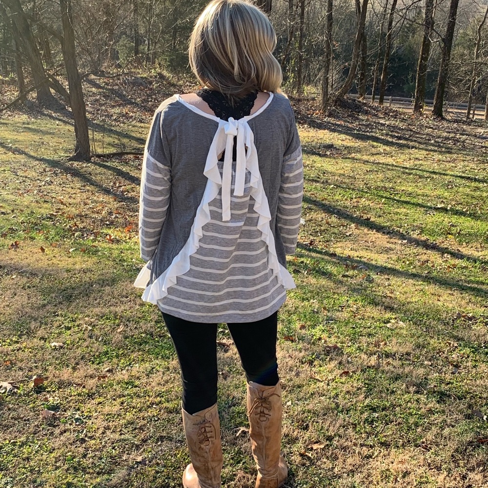 Striped Ruffle Top - Picture 4 of 6